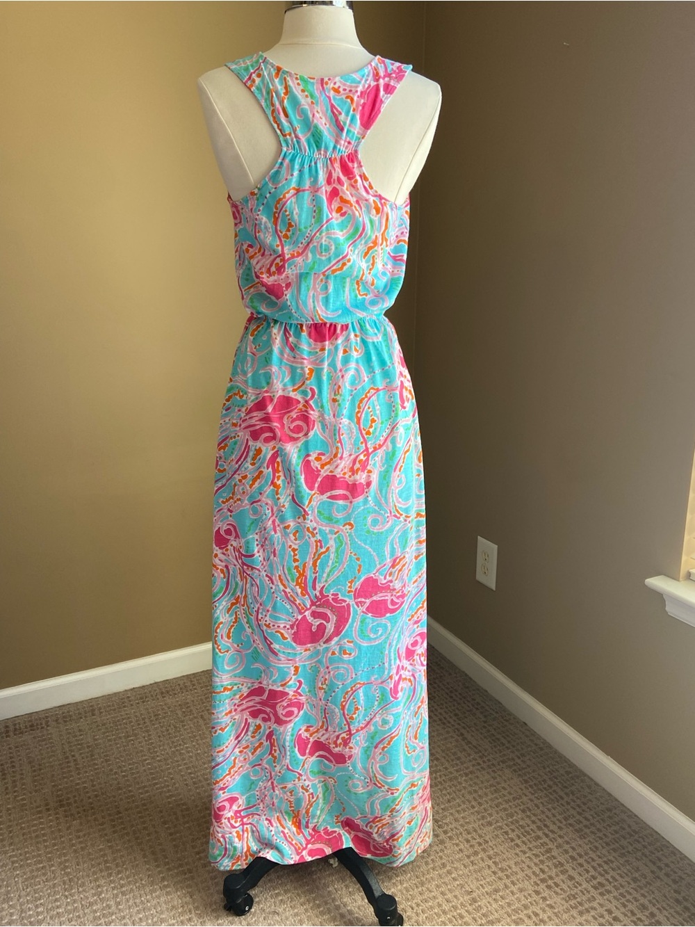 Lilly Pulitzer Jellies Be Jammin Mills Maxi Dress- XSmall- Grail Print Tropical - Picture 5 of 13